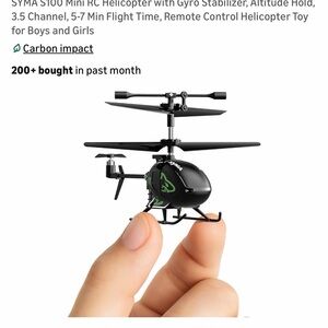 Syma Black Mini RC Helicopter with Green Accents